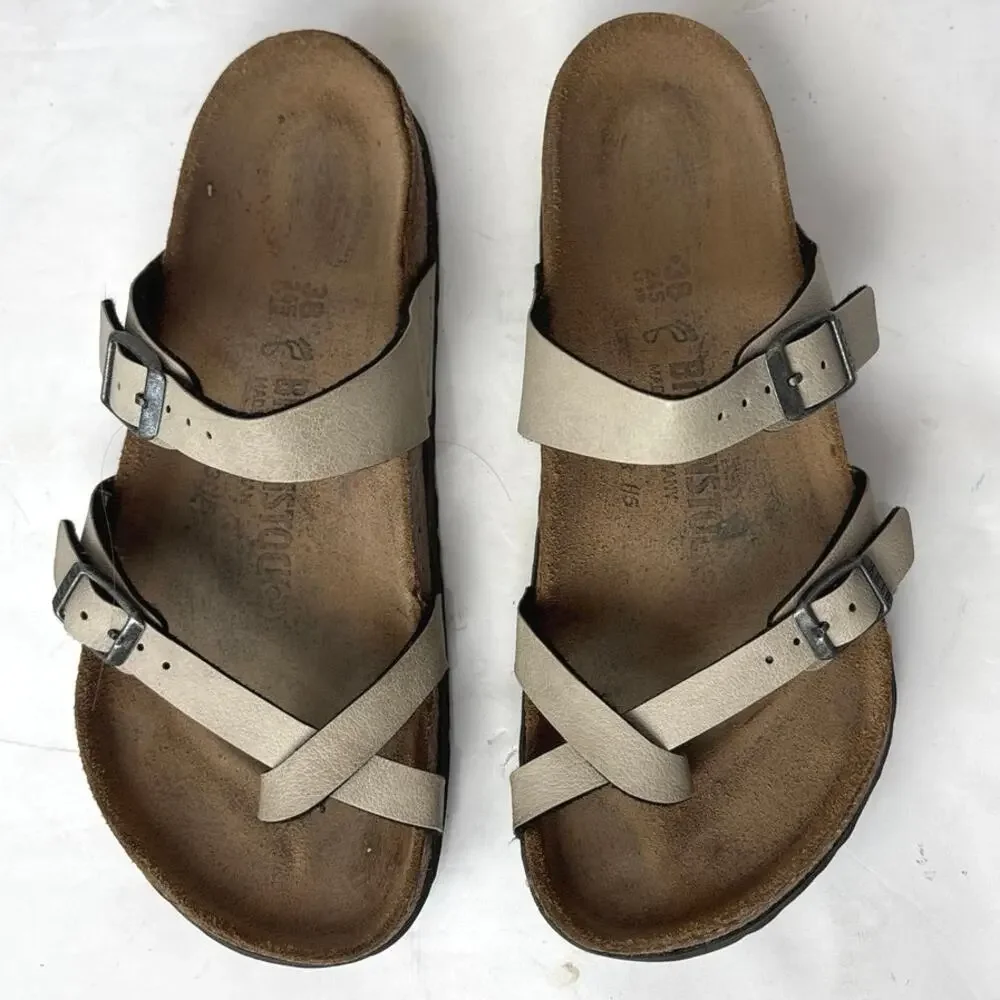 Birkenstock 38 Mayari Mocha Birkibuc Women's Regular Toe Loop Sandals W-7 M-5